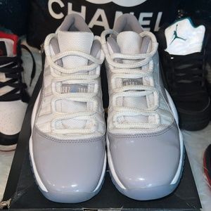 Jordan 11 Low Retro Cement Grey- grade school size 6Y(pre-owned)
